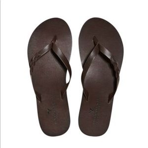 Leather flip flop